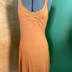 Volcom Casual Fit and Flare Summer Mini Dress-Burnt Orange